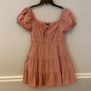 Shein light pink blush cottage core dress. L